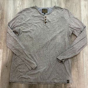 Lucky Brand Henley Size Large Gray